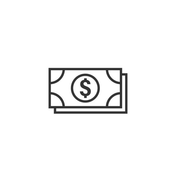 Ícone de nota de moeda de dólar em estilo plano. Vetor de dinheiro do dólar — Vetor de Stock