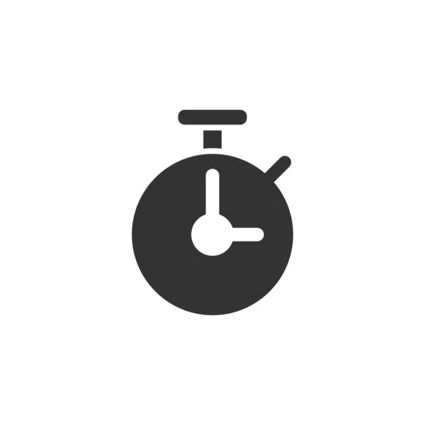 Icono del reloj en estilo plano. Ilustración del vector del reloj en blanco iso — Vector de stock