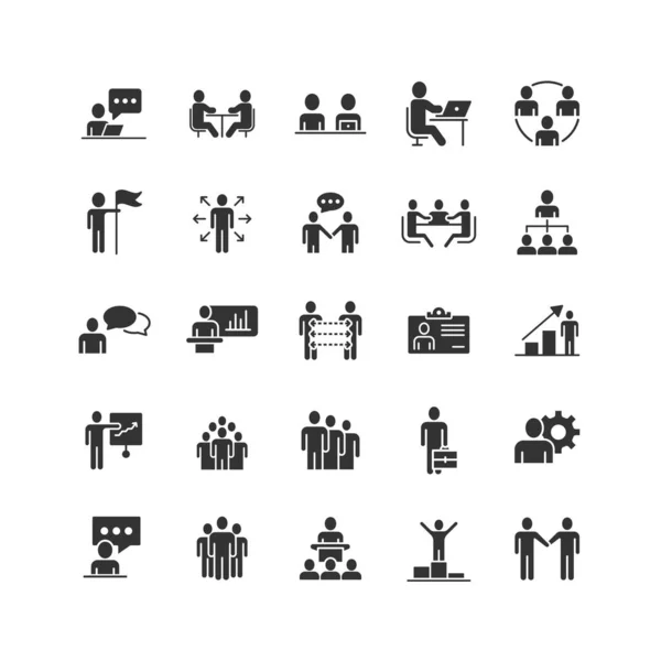 Ikone der Geschäftskommunikation im flachen Stil. Teamstruktur — Stockvektor