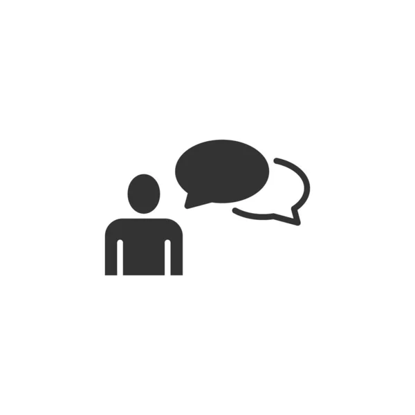 Personas con el icono de la burbuja del habla en estilo plano. Chat vector illust — Archivo Imágenes Vectoriales