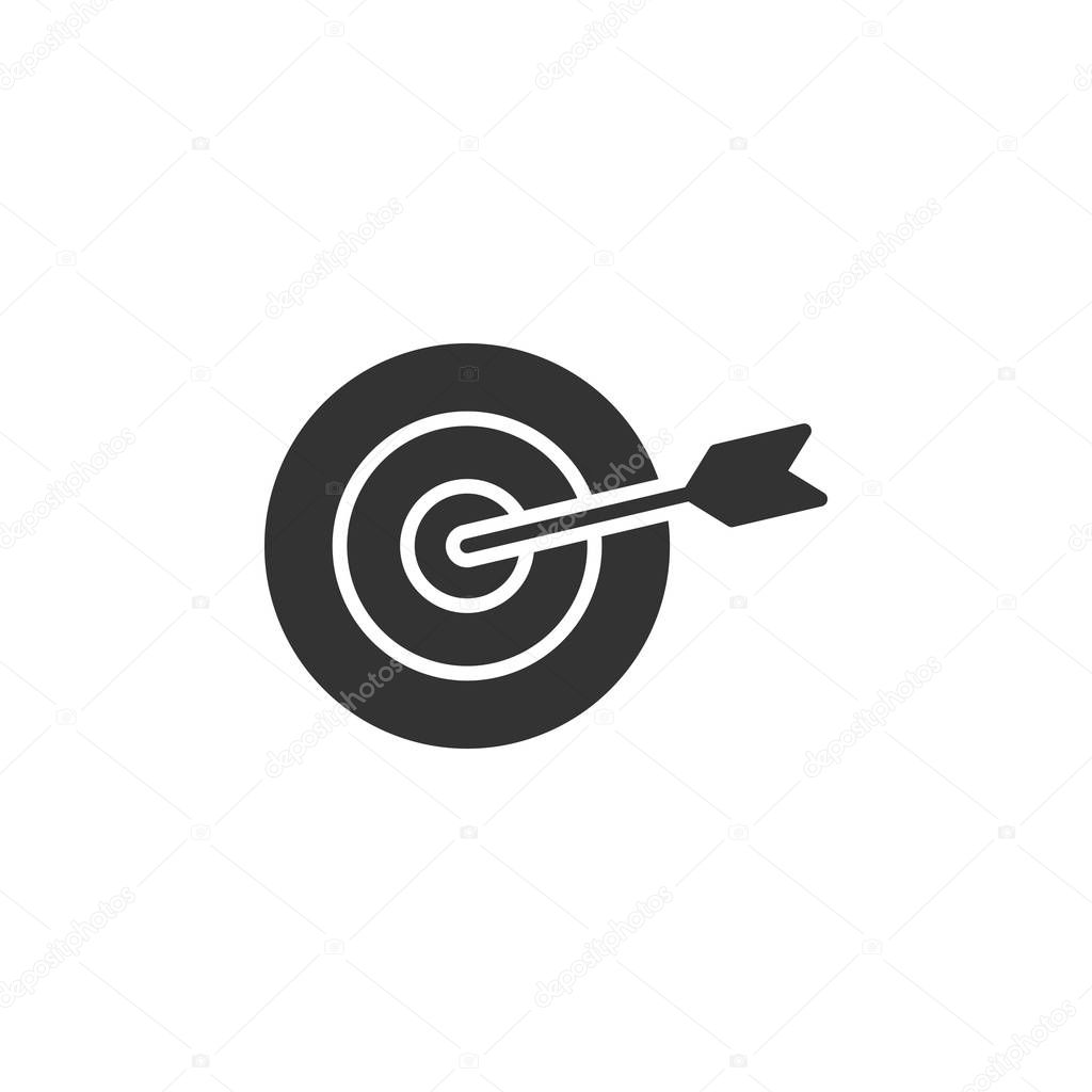 Target aim vector icon in flat style. Darts game illustration on