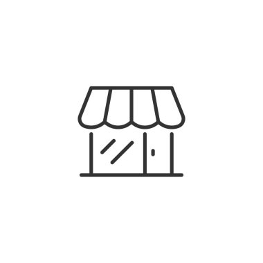 Alışveriş merkezi simgesi düz stil. Beyaz izolde vektör illüstrasyonunu kaydet