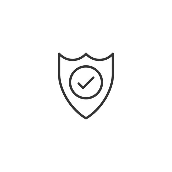 Shield with check mark icon in flat style. Protect vector illust — 스톡 벡터