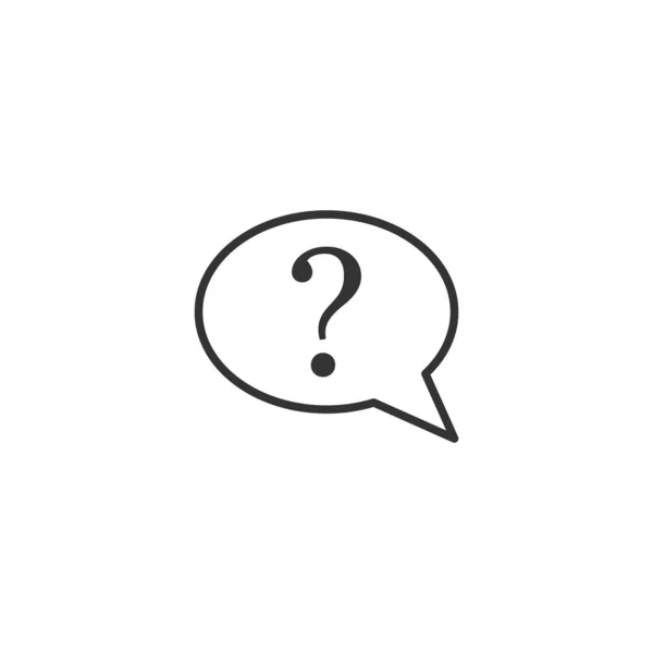Question mark icon in flat style. Discussion speech bubble vecto — Stock Vector