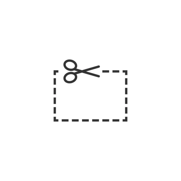 Coupon cut lines icon in flat style. Scissors snip sign vector i — ストックベクタ