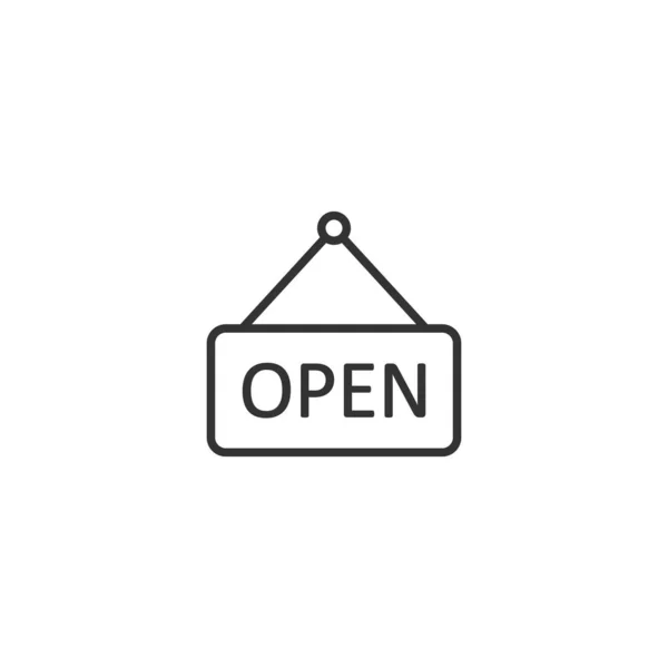 Öppen skylt ikon i platt stil. Illustration av vektorer för tillgänglighet — Stock vektor