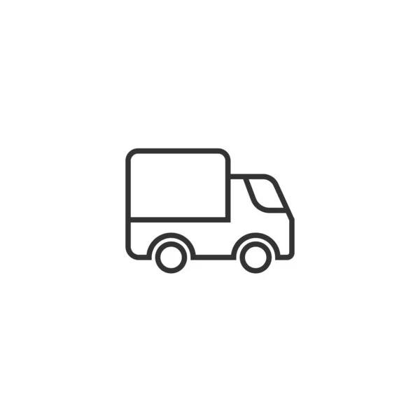 Levering truck pictogram in platte stijl. Van vector illustratie op wh — Stockvector