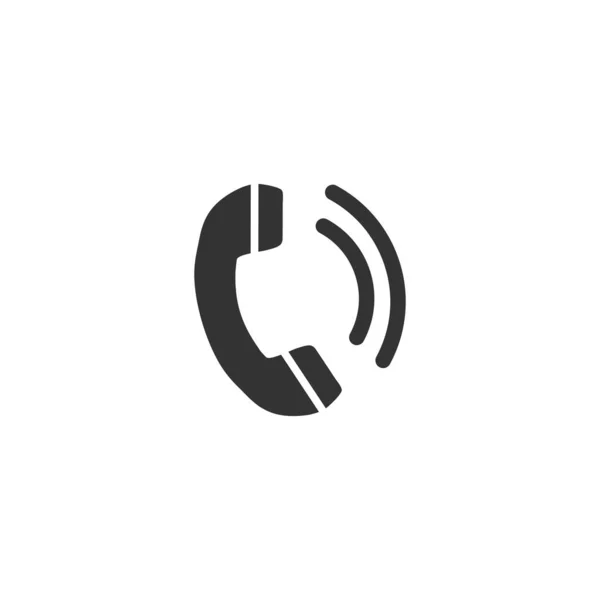 Иконка телефона в плоском стиле. Векторная иллюстрация телефонного звонка — стоковый вектор