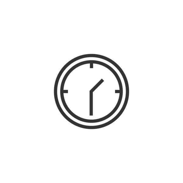 Icono del reloj en estilo plano. Ilustración del vector del reloj en blanco iso — Vector de stock