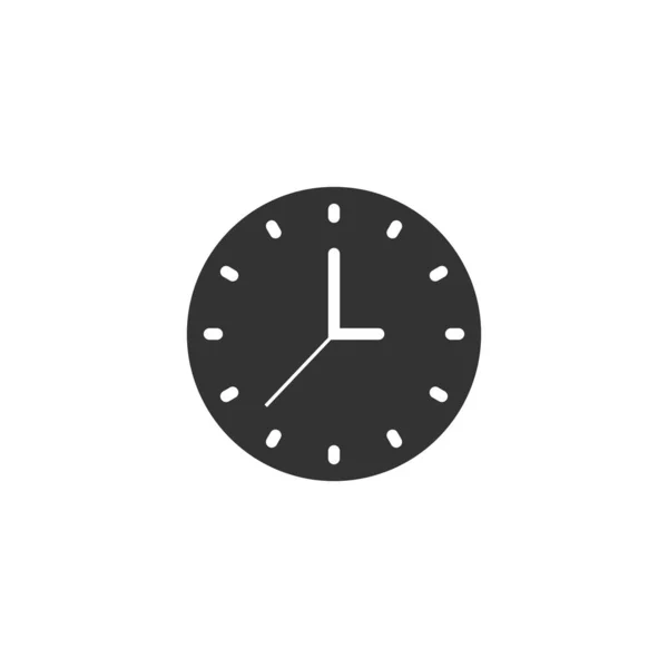 Icono del reloj en estilo plano. Ilustración del vector del reloj en blanco iso — Vector de stock