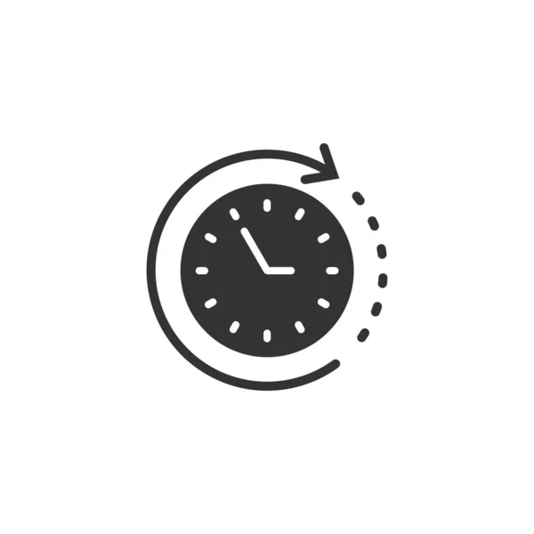 Icône de l'horloge dans le style plat. Illustration vectorielle montre sur iso blanc — Image vectorielle