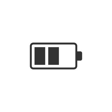 Batarya şarj ikonu düz stil. Güç seviyesi vektörü illüstrati