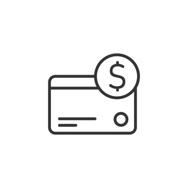 Kredi kartı simgesi düz stil. Para ödeme vektörü çizimi