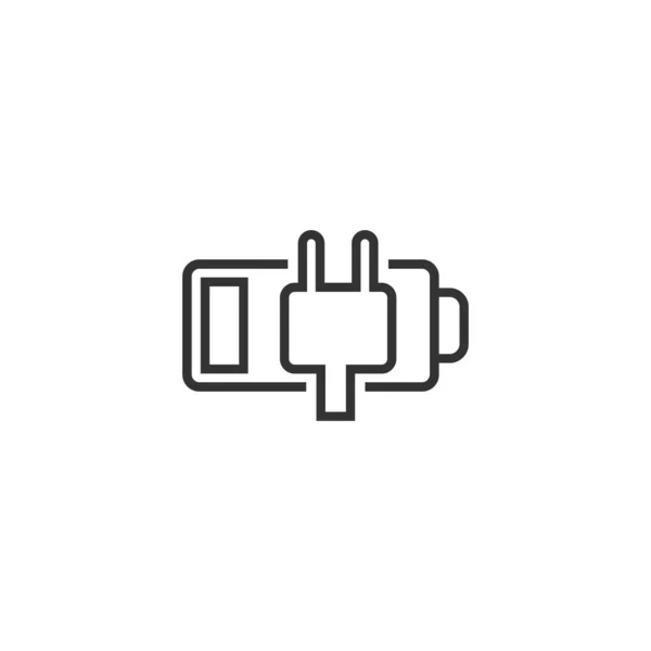 Ikona ładowania akumulatora w płaskim stylu. Ilustracja wektora poziomu mocy — Wektor stockowy