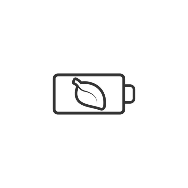 Eco battery icon in flat style. Power level vector illustration — 스톡 벡터
