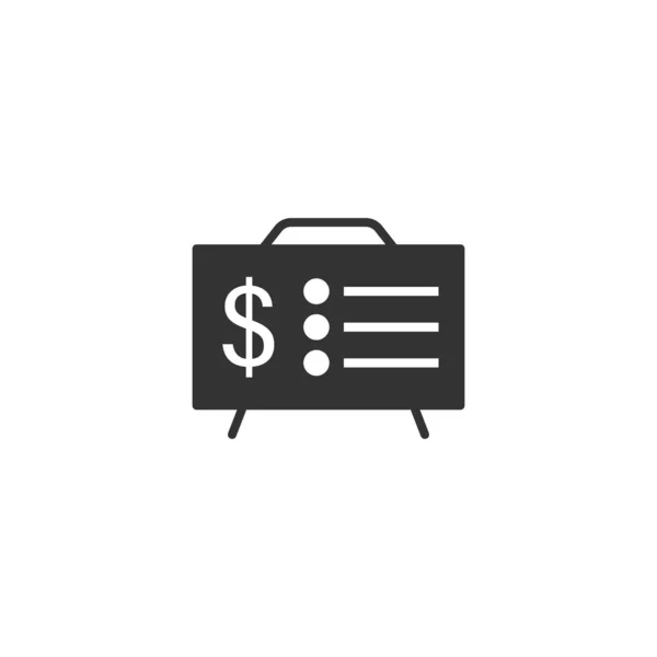 Financial presentation icon in flat style. Money analysis vector — 스톡 벡터