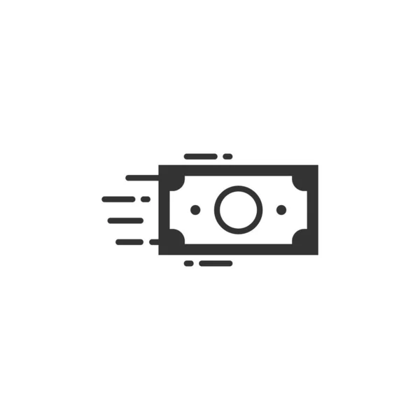 Icono de pila de dinero en estilo plano. Cambio ilustración vector de efectivo — Vector de stock
