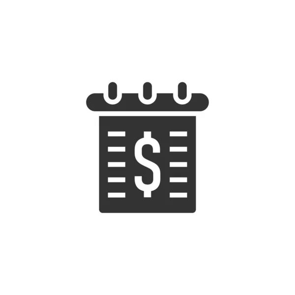 Calendar with money icon in flat style. Payment schedule vector — 스톡 벡터