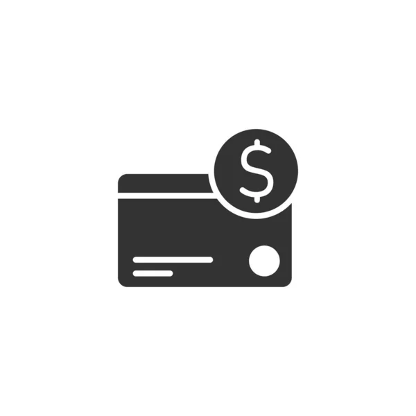 Icono de tarjeta de crédito en estilo plano. Dinero vector de pago ilustración — Archivo Imágenes Vectoriales