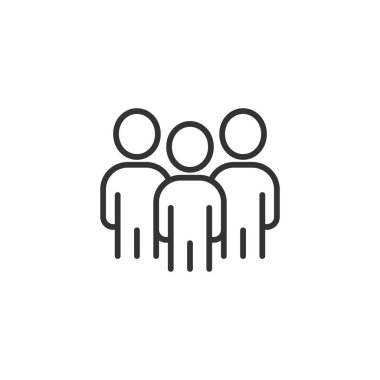 Düz bir şekilde iletişim ikonu. İnsanlar illüstrat vektörü