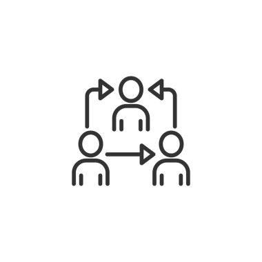 İnsanlar düz bir şekilde ikona başvururlar. İş iletişimi vektosu