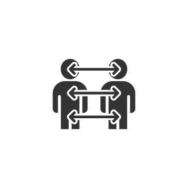 İnsanlar düz bir şekilde ikona başvururlar. İş iletişimi vektosu