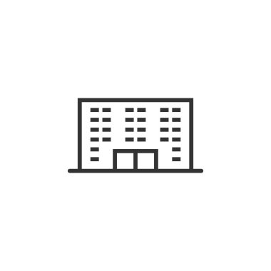 Düz bir ikon oluşturuluyor. Şehir gökdeleni daire vektörü il