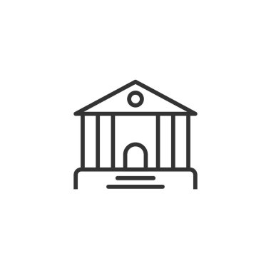 Düz bir ikon oluşturuluyor. Şehir gökdeleni daire vektörü il