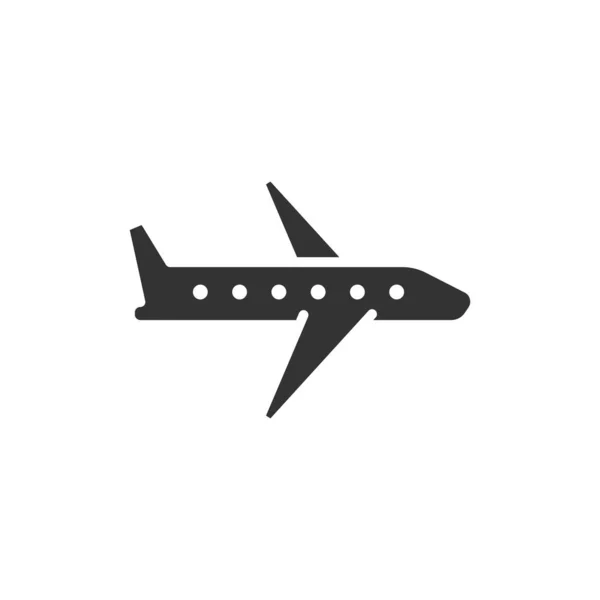Icono plano en estilo plano. Ilustración de vector de avión en blanco — Vector de stock