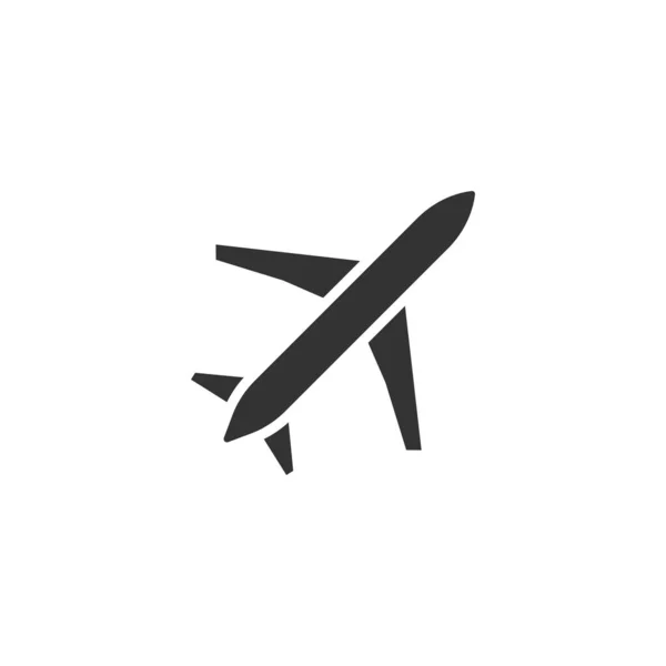 Значок самолета в плоском стиле. Векторная иллюстрация самолета на белом — стоковый вектор