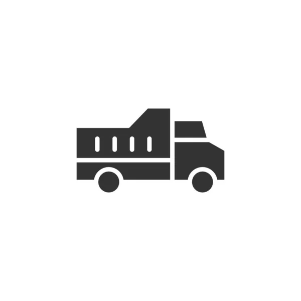 Иконка грузовика в плоском стиле. Векторная иллюстрация на Wh — стоковый вектор