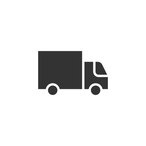 Levering truck pictogram in platte stijl. Van vector illustratie op wh — Stockvector