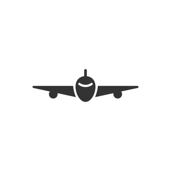 Icono plano en estilo plano. Ilustración de vector de avión en blanco — Vector de stock