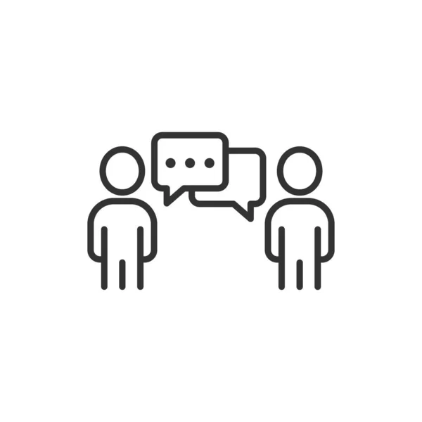 Personas con el icono de la burbuja del habla en estilo plano. Chat vector illust — Archivo Imágenes Vectoriales