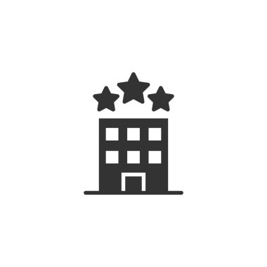 Düz bir ikon oluşturuluyor. Şehir gökdeleni daire vektörü il