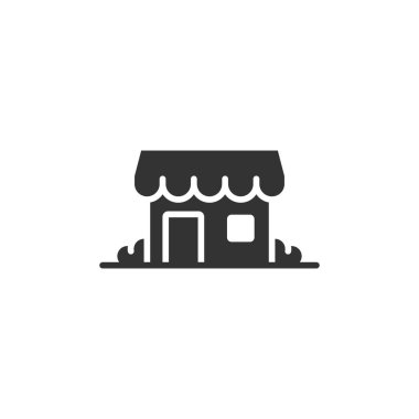 Düz bir ikon oluşturuluyor. Beyaz i üzerinde ev vektörü illüstrasyonu