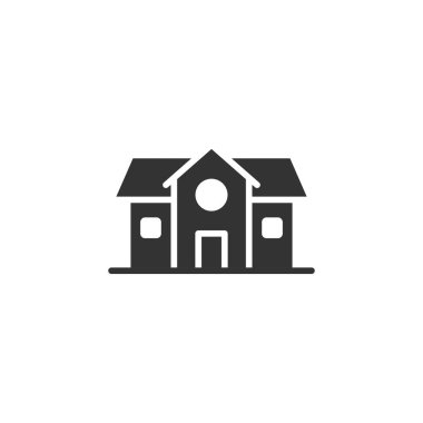 Düz bir ikon oluşturuluyor. Beyaz i üzerinde ev vektörü illüstrasyonu