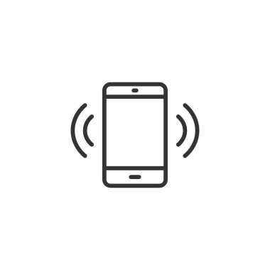 Düz stil ile akıllı telefon boş ekran simgesi. Cep telefonu vektörü 