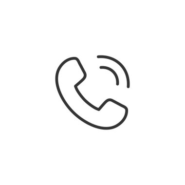 Düz bir cep telefonu simgesi. Telefon konuşma vektörü çizimi