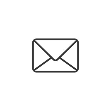 Düz biçimli e- posta ileti simgesi. Belge vektörü illüstratını postala