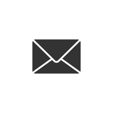 Düz biçimli e- posta ileti simgesi. Belge vektörü illüstratını postala