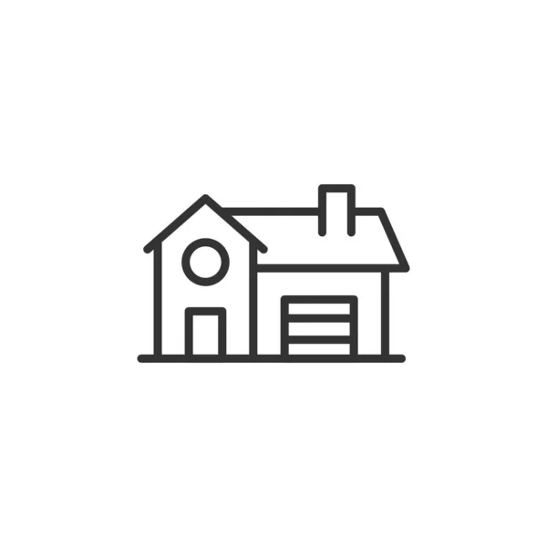 Ikona budynku w płaskim stylu. Ilustracja wektora domu na białym i — Wektor stockowy
