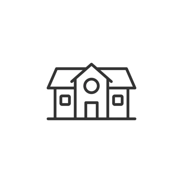 Ikona budynku w płaskim stylu. Ilustracja wektora domu na białym i — Wektor stockowy