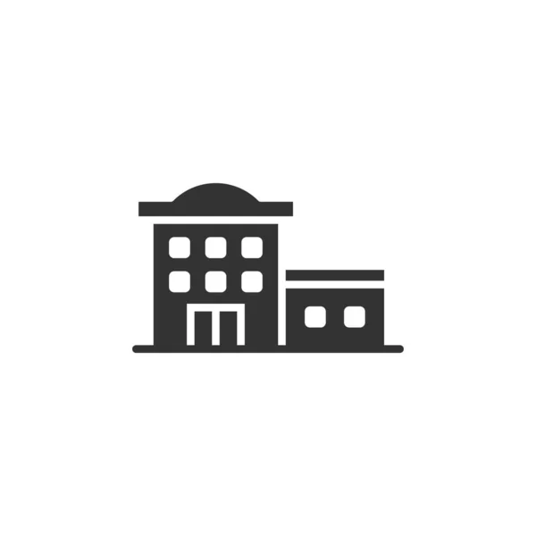 Building icon in flat style. Town skyscraper apartment vector il — 스톡 벡터