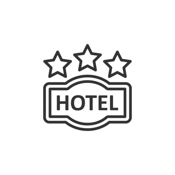 Hotel 3 estrelas sinal ícone em estilo plano. Ilustração do vetor Inn o — Vetor de Stock