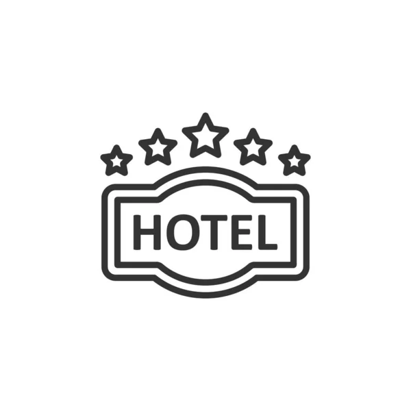 Знак пятизвездочной гостиницы в плоском стиле. Векторная иллюстрация — стоковый вектор