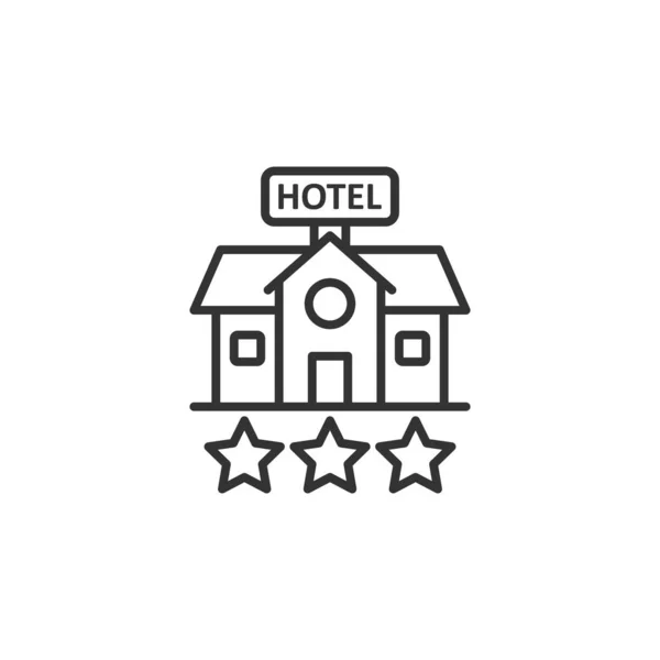Hotel 3 stars sign icon in flat style. Inn building vector illus — 스톡 벡터