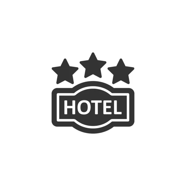 Ξενοδοχείο 3 αστέρων σύμβολο υπογράψει σε επίπεδο στυλ. Εικονογράφηση φορέα Inn o — Διανυσματικό Αρχείο