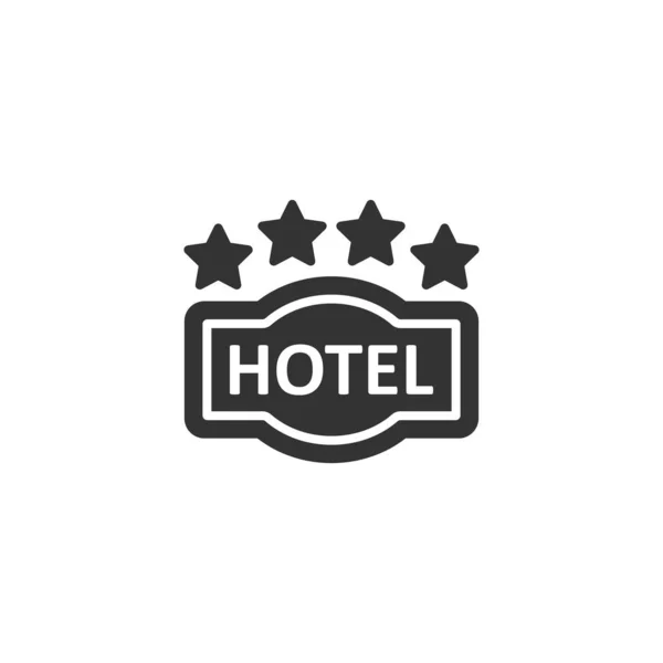 Hotel 4 estrellas signo icono en estilo plano. Inn vector ilustración o — Archivo Imágenes Vectoriales