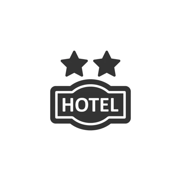 フラットスタイルでホテル2つ星のサインアイコン。旅館ベクトルイラストo — ストックベクタ